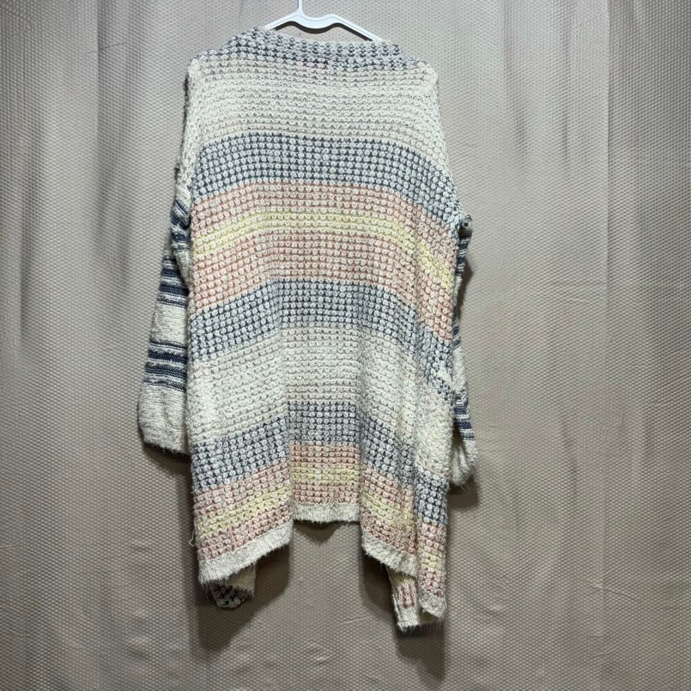 NET.153 Cozy Open Front Knit Cardigan Striped Size S/M - Picture 9 of 9